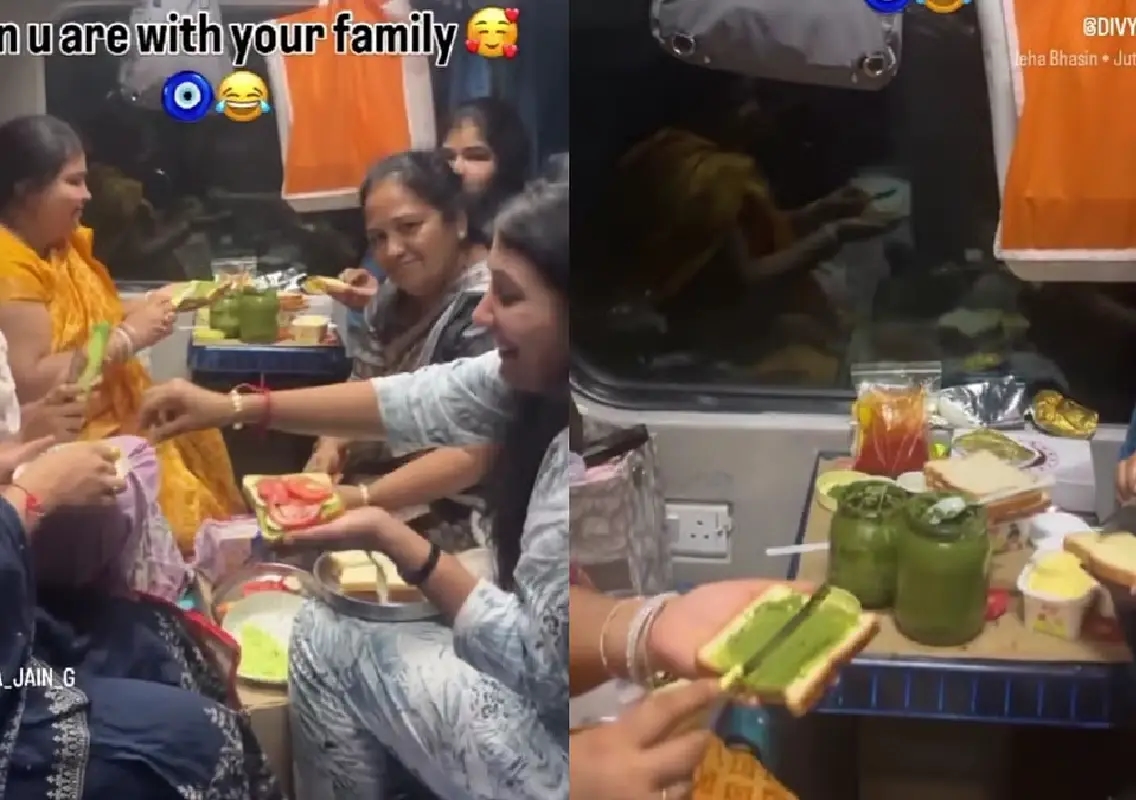 Family making sandwiches on train sparks etiquette debate online - News Karnataka