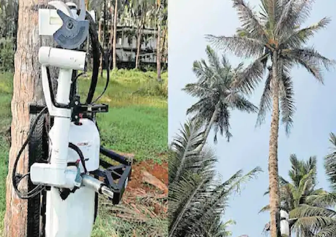 Kozhikode engineer builds coconut-climbing robot for farmers - News Karnataka