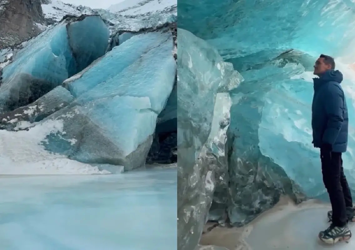 Ladakh’s frozen ice caves and rivers stun travellers in viral video - News Karnataka