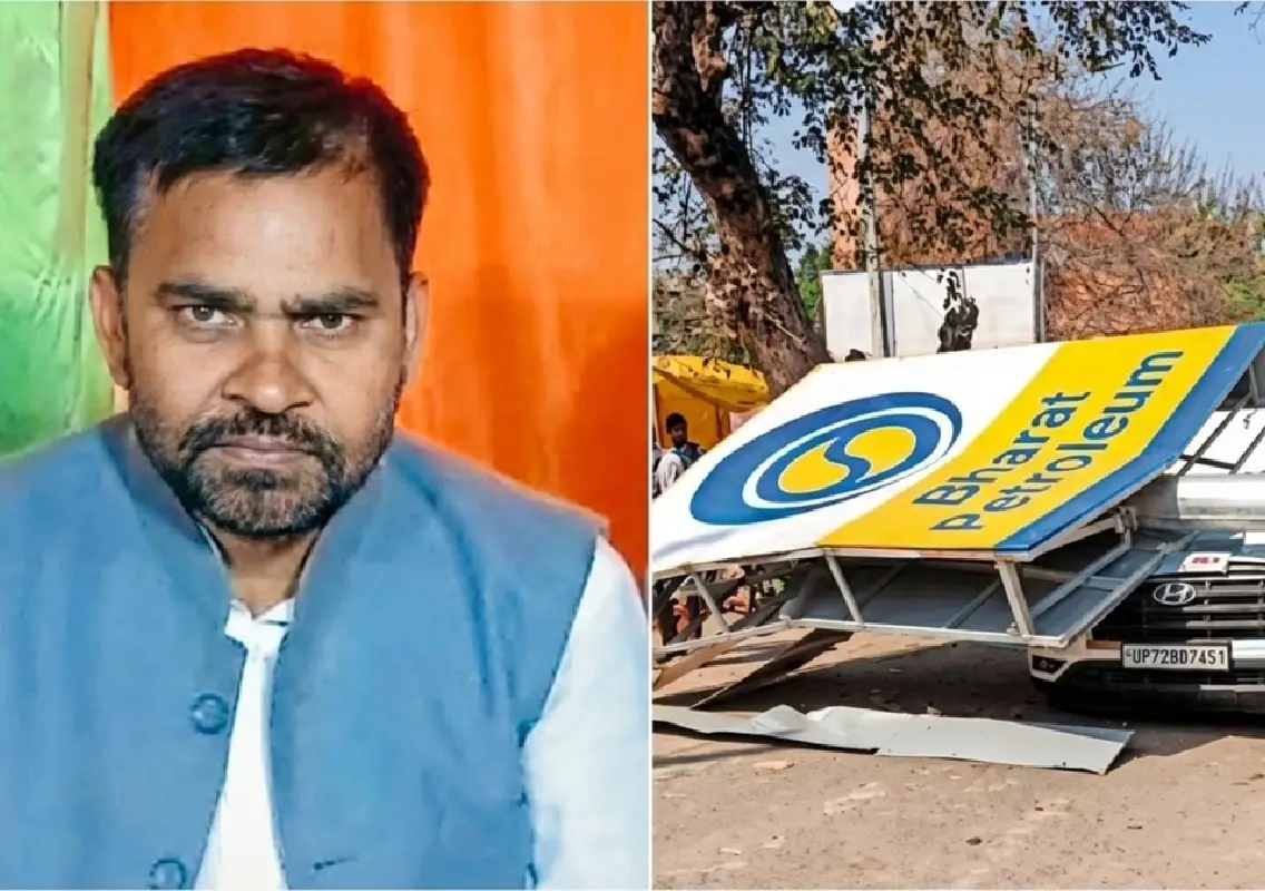 SP leader killed after streetlight pole falls on car - News Karnataka