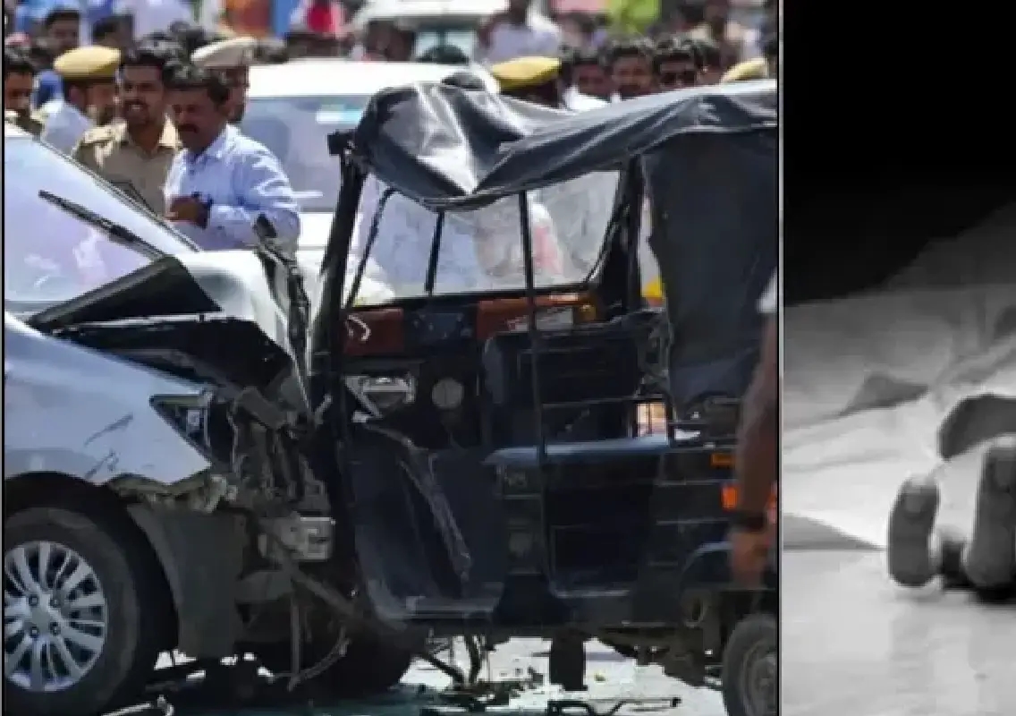 Six-year-old dies after car rams e-rickshaw, driver held - News Karnataka