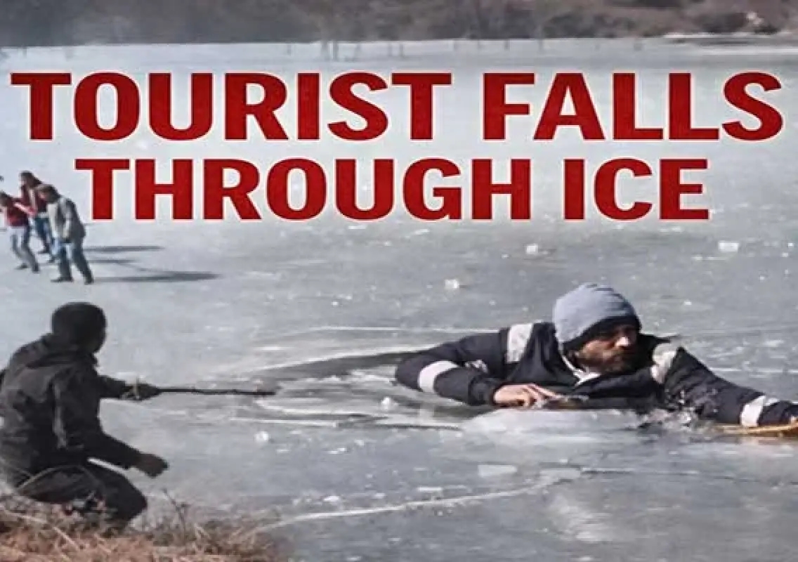 Tourist rescued after falling through frozen lake in Arunachal - News Karnataka