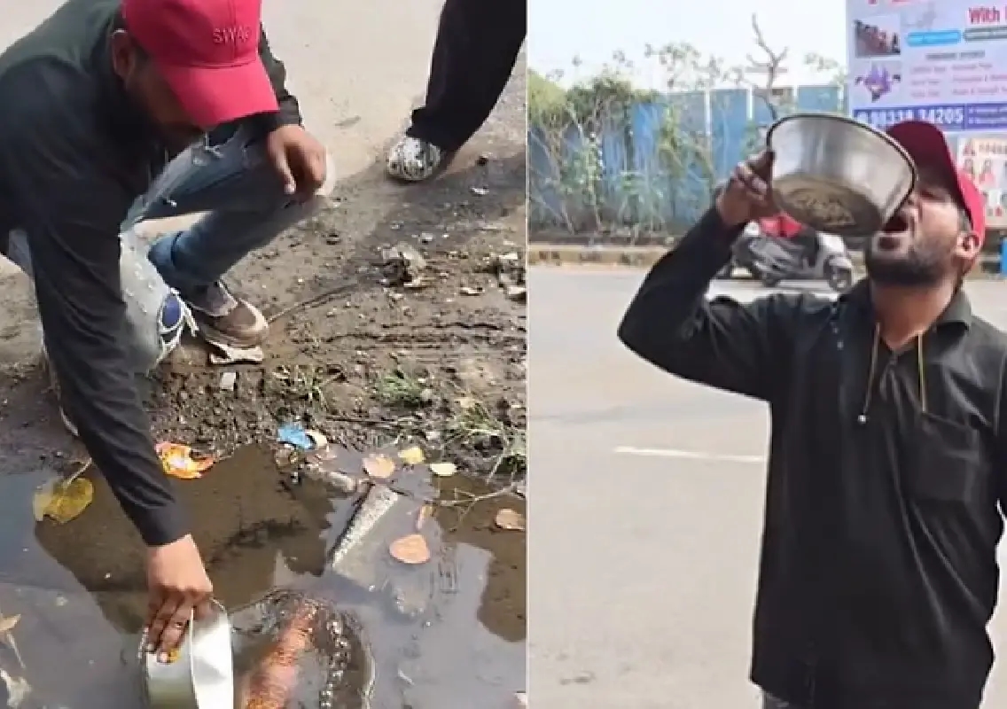 Video shows fruit vendor sprinkling gutter water on fruits, drinks it when confronted - News Karnataka