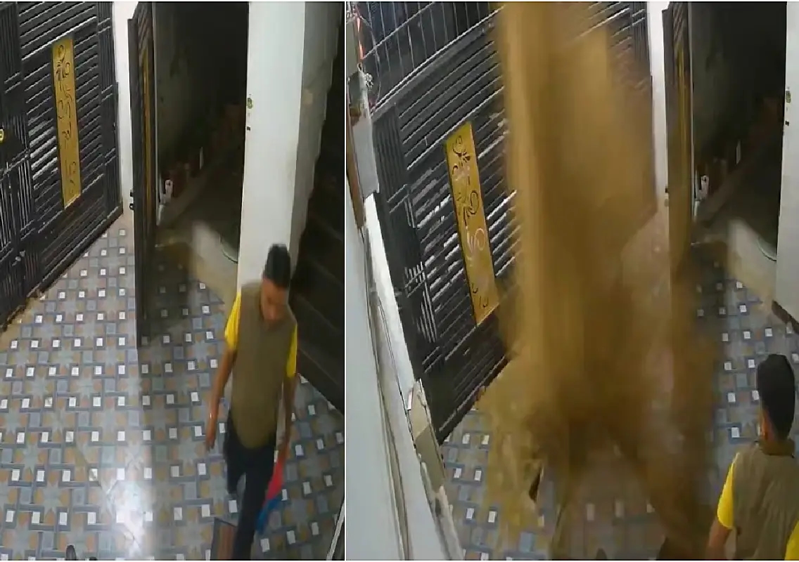 Viral video shows ground bursting inside home during boring work in Bilaspur - News Karnataka