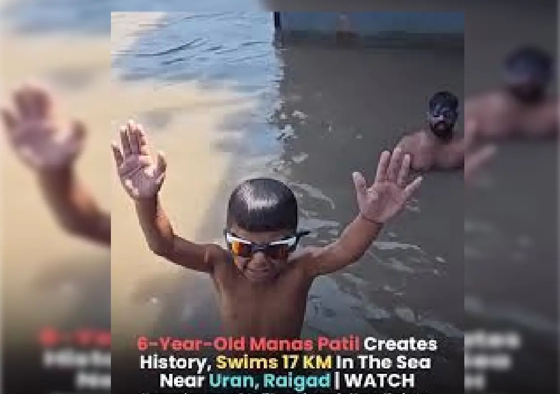 6-year-old swims 17 km in Arabian Sea, stuns with record feat - News Karnataka