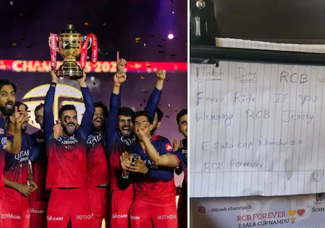 Auto driver offers free rides for RCB fans, wins hearts - News Karnataka