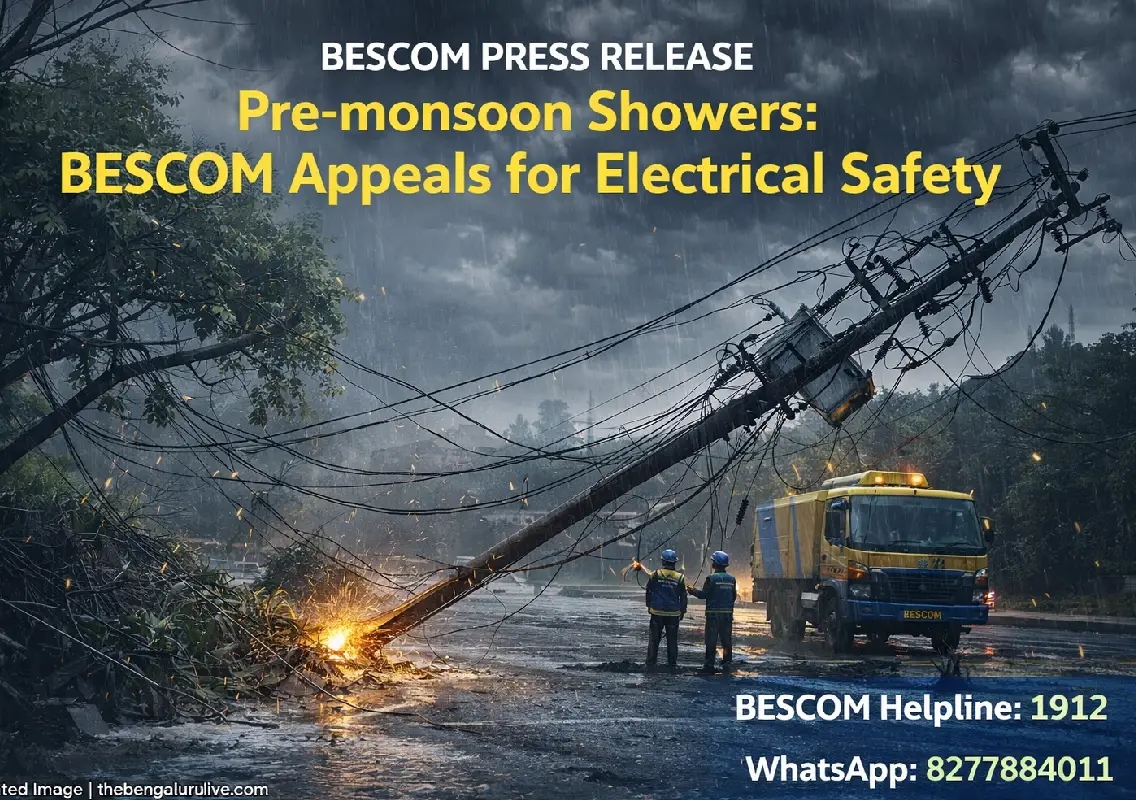 Bescom issues safety alert as pre-monsoon showers begin - News Karnataka