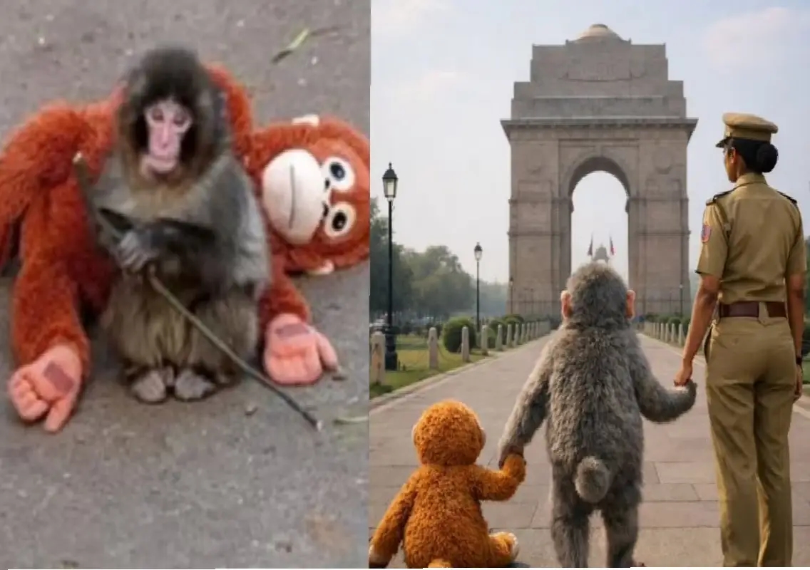 Mumbai Police uses viral baby monkey to promote 112 helpline - News Karnataka