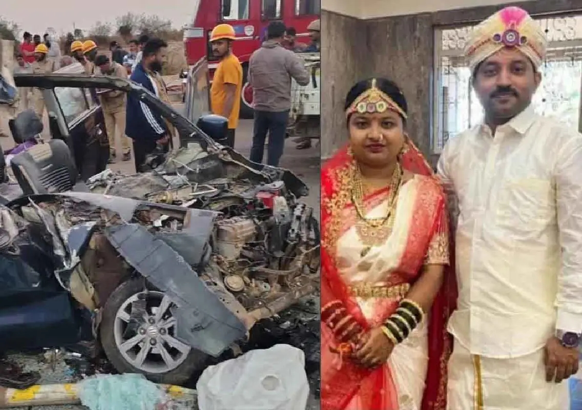 Newlywed couple die in NH-48 crash near Shiggaon - News Karnataka