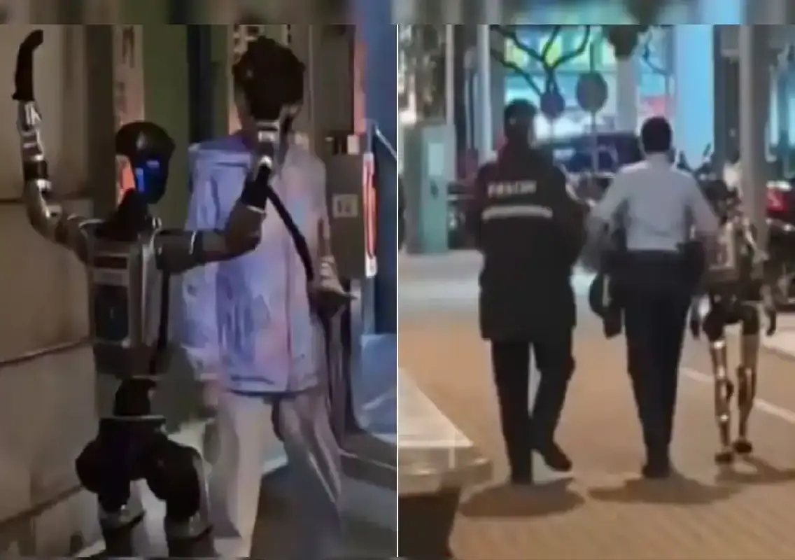 Police escort robot after it frightens elderly woman in Macau: WATCH - News Karnataka