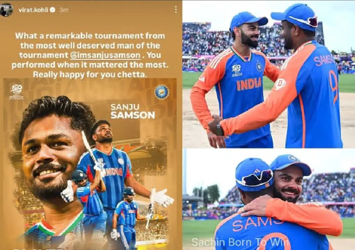 Virat Kohli’s heartfelt message to Sanju Samson wins hearts - News Karnataka