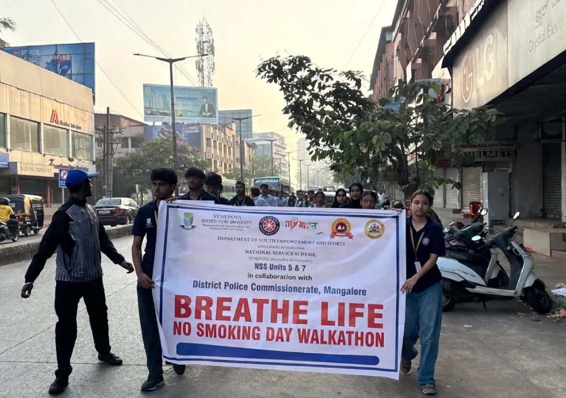 YIASCM NSS volunteers lead ‘Breathe Life’ walkathon on No Smoking Day - News Karnataka