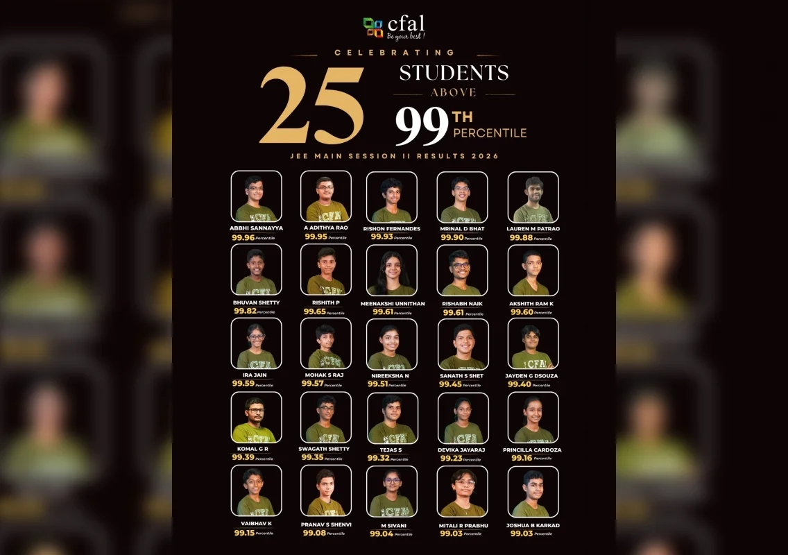 From Mangaluru to India’s Top Engineering Colleges: 25 CFAL Students Cross 99 Percentile in JEE Main - News Karnataka