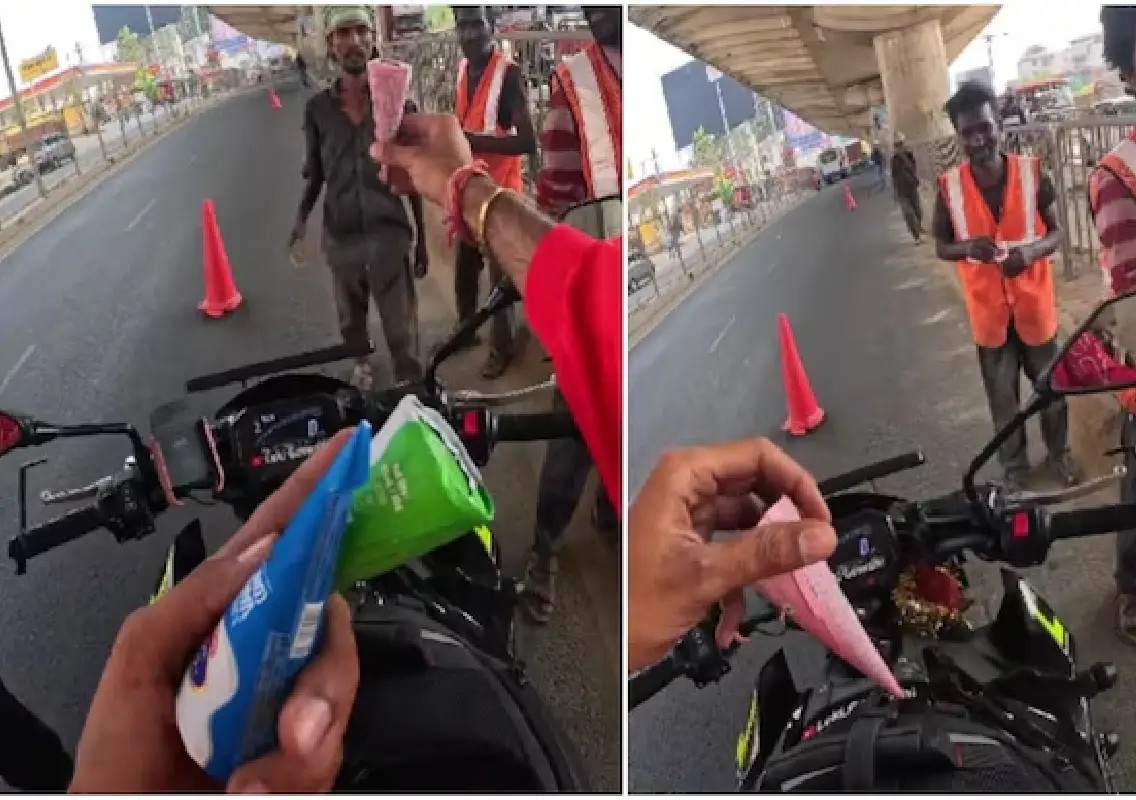 Bengaluru biker melts hearts with ice creams for workers - News Karnataka