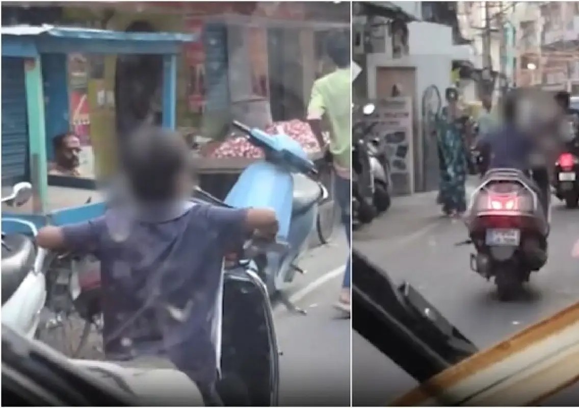 Bengaluru video of child riding scooter sparks outrage - News Karnataka