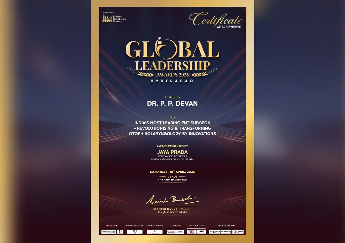 Mangaluru ENT specialist Dr P P Devan honoured at global leadership awards - News Karnataka