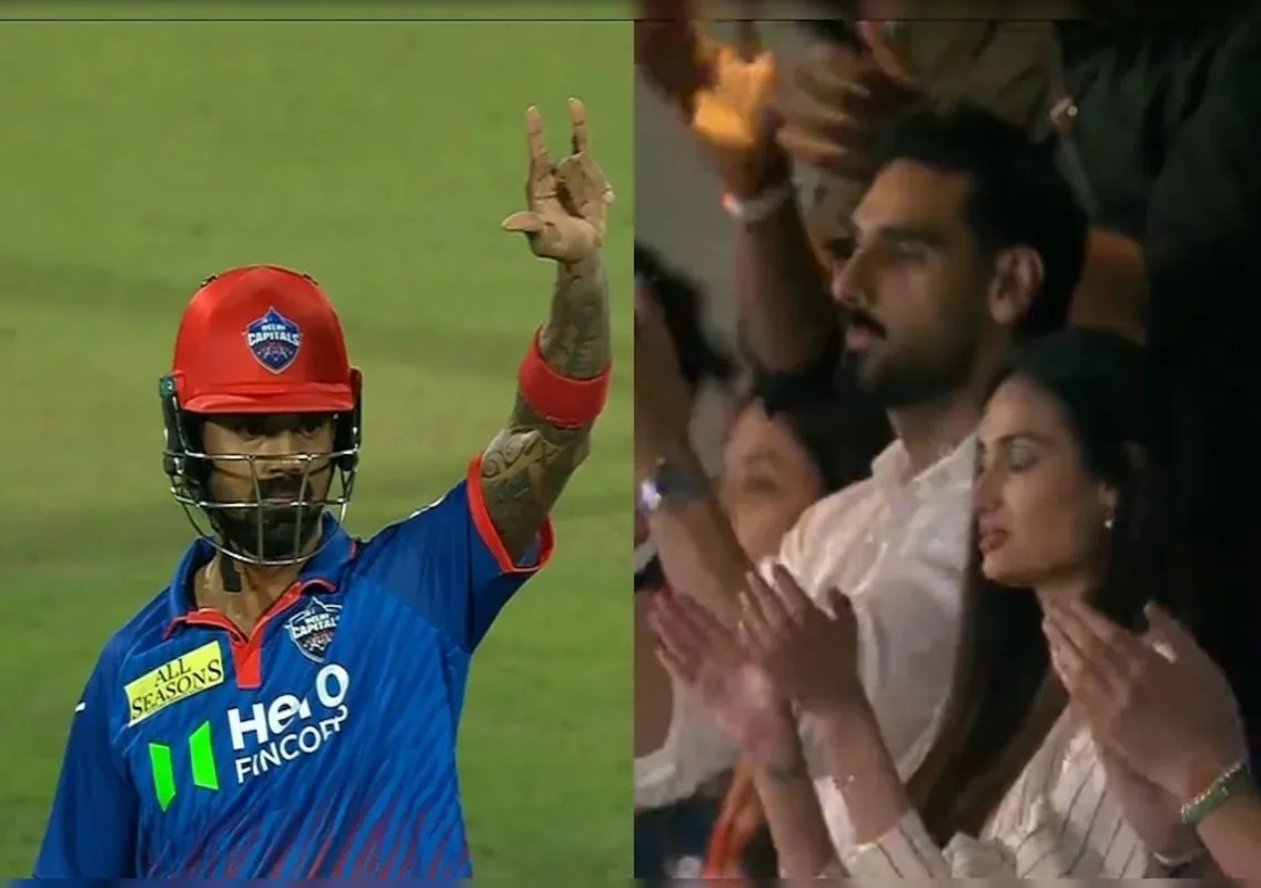Athiya Shetty reacts as KL Rahul hits fifty - News Karnataka