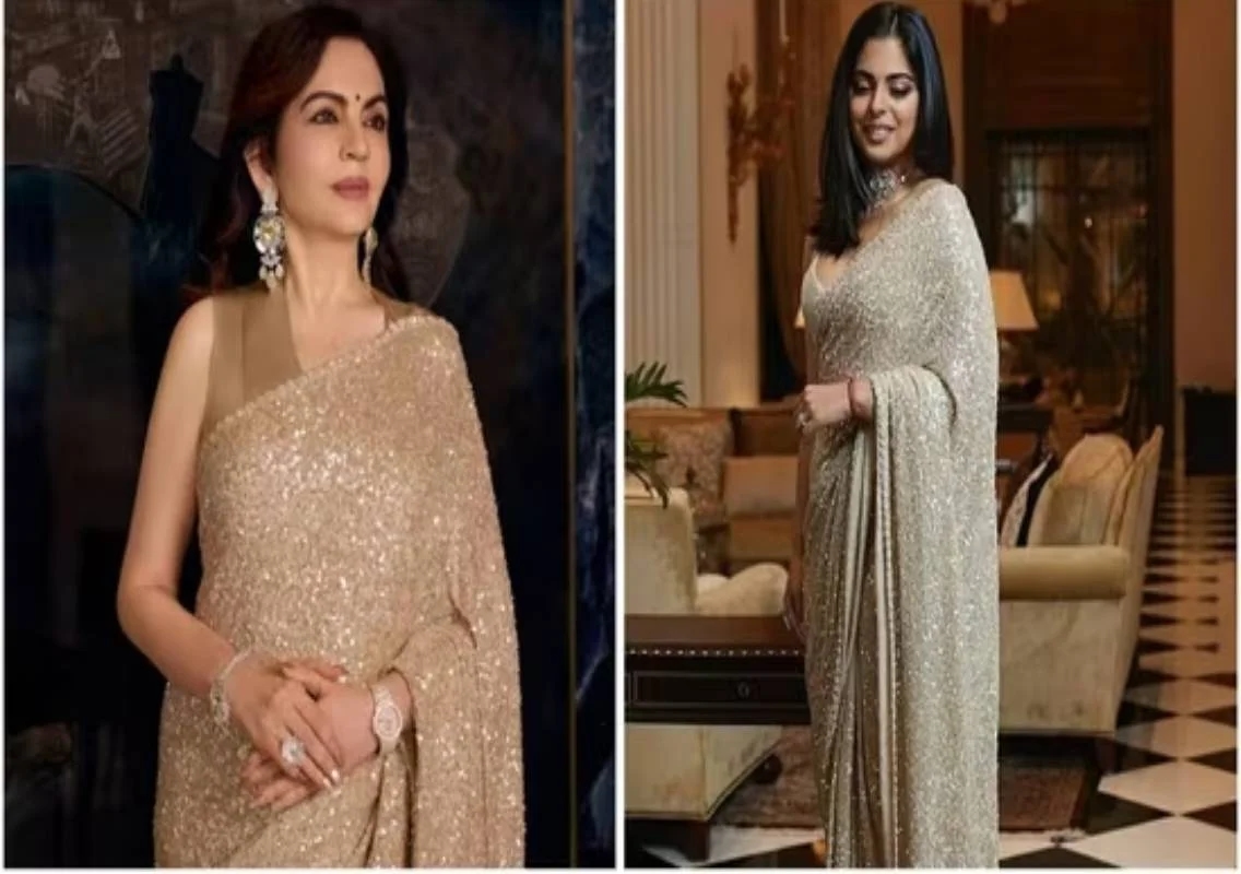 Nita Ambani rewears Isha’s Sabyasachi saree - News Karnataka