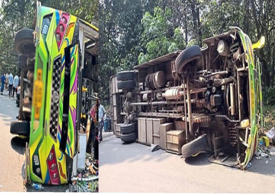 Over 20 injured as private bus overturns in Charmadi Ghat - News Karnataka