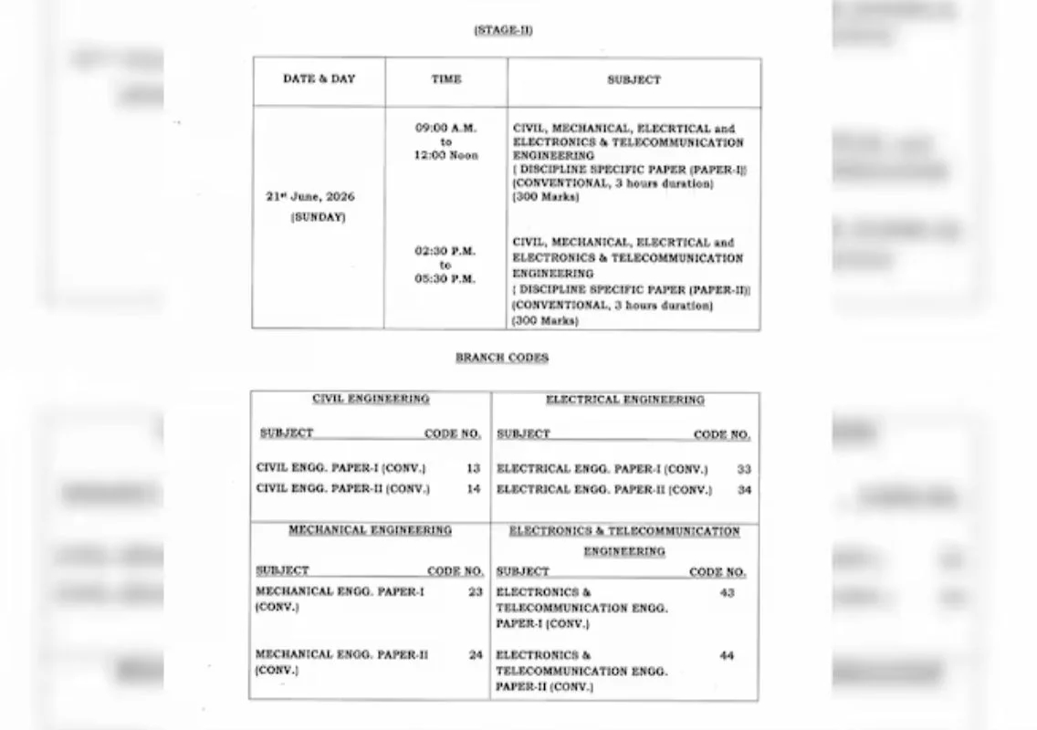 UPSC ESE Mains 2026 exam date announced - News Karnataka