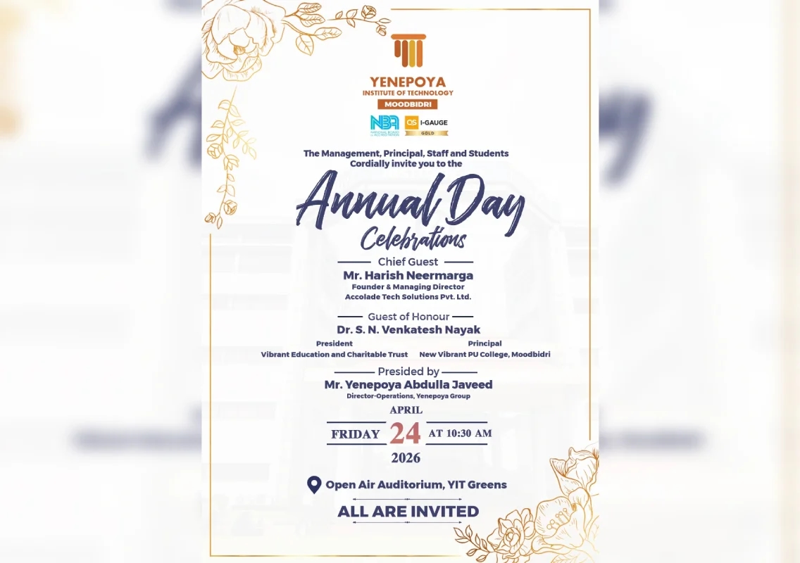 Yenepoya Institute of Technology to host 18th annual day and Yen-Feresta 2026 - News Karnataka