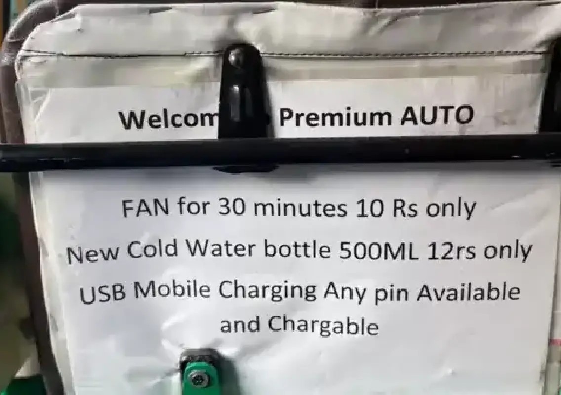 Bengaluru auto driver’s ‘premium menu’ leaves internet amused - News Karnataka