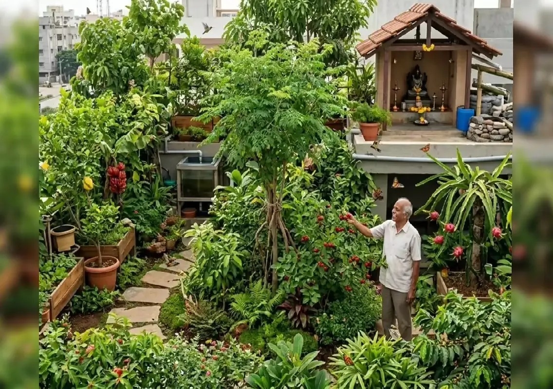 Bengaluru man creates rainforest on rooftop, internet amazed - News Karnataka