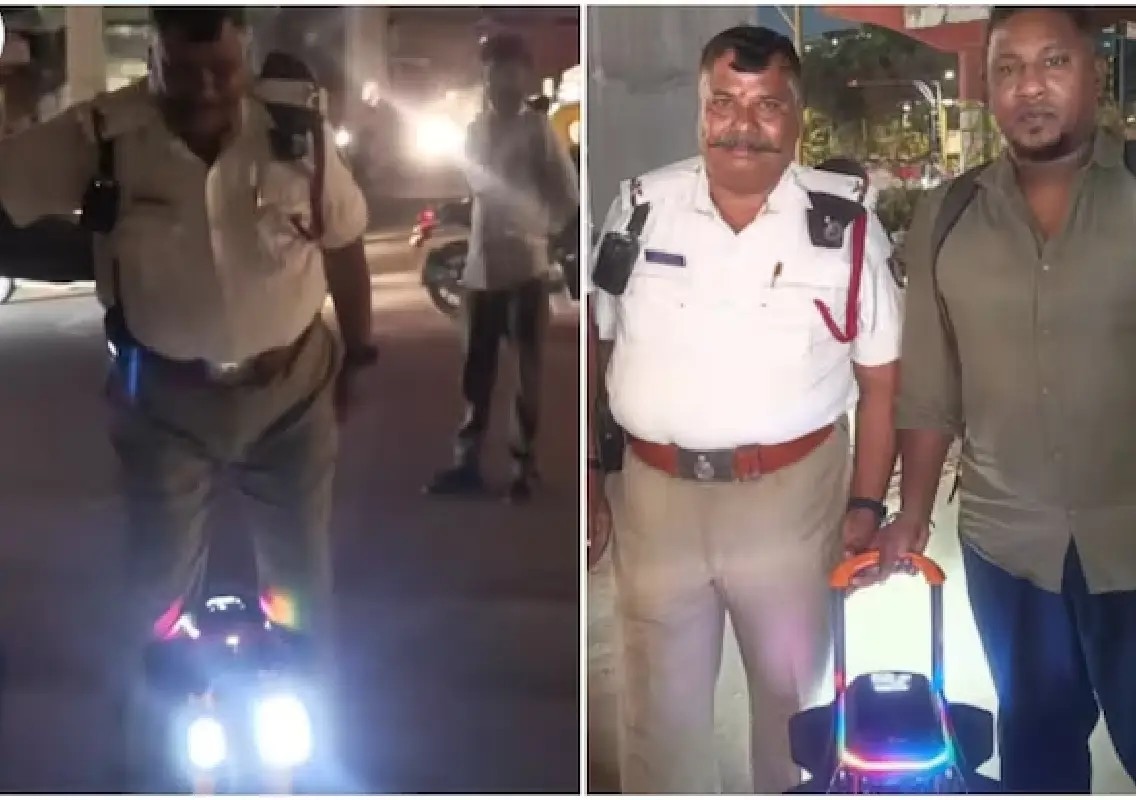Bengaluru man’s 25-km ride on electric unicycle surprises traffic cop - News Karnataka
