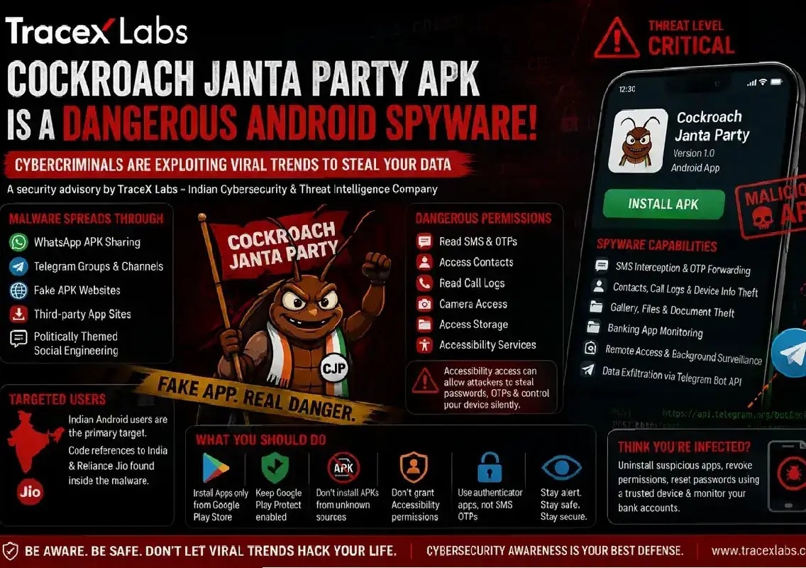 Fake ‘Cockroach Janta Party’ app found stealing banking data - News Karnataka