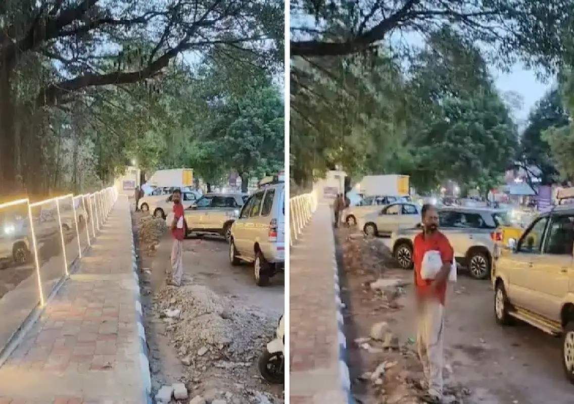 Man urinates in front of Mysuru anti-urination mirror wall - News Karnataka