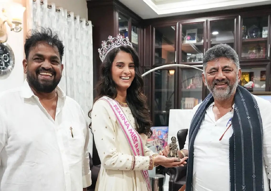 Miss India winner Sadhvi Sail receives grand welcome in Bengaluru - News Karnataka