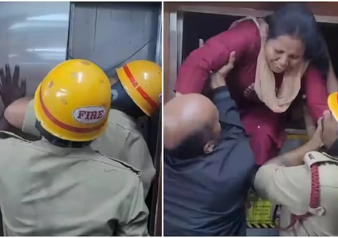 Nine trapped in Shivamogga mall lift rescued after tense operation - News Karnataka