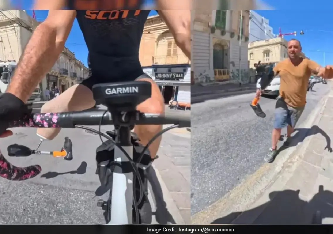 Stranger rushes to help cyclist after prosthetic leg falls off - News Karnataka