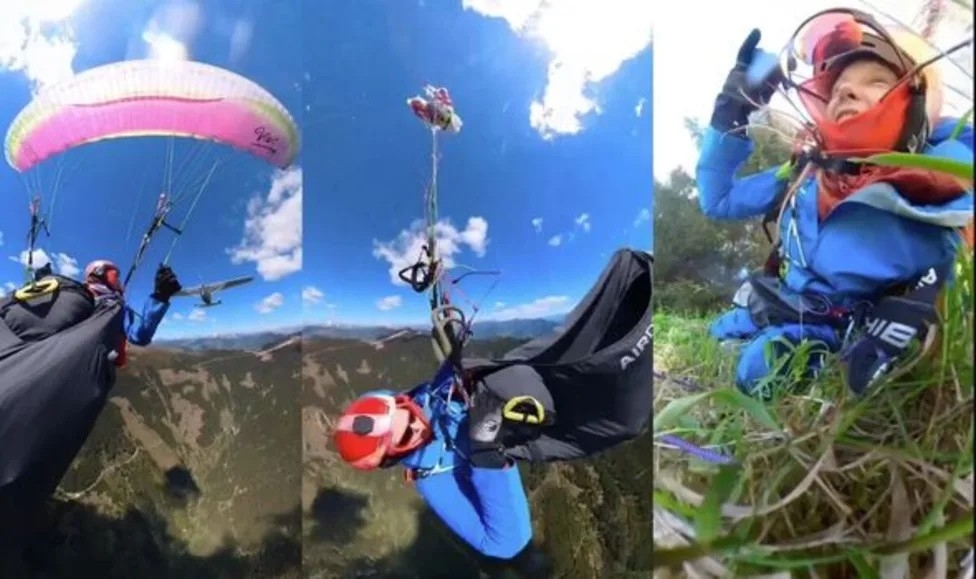 Woman survives horror midair collision after plane tears through paraglider - News Karnataka