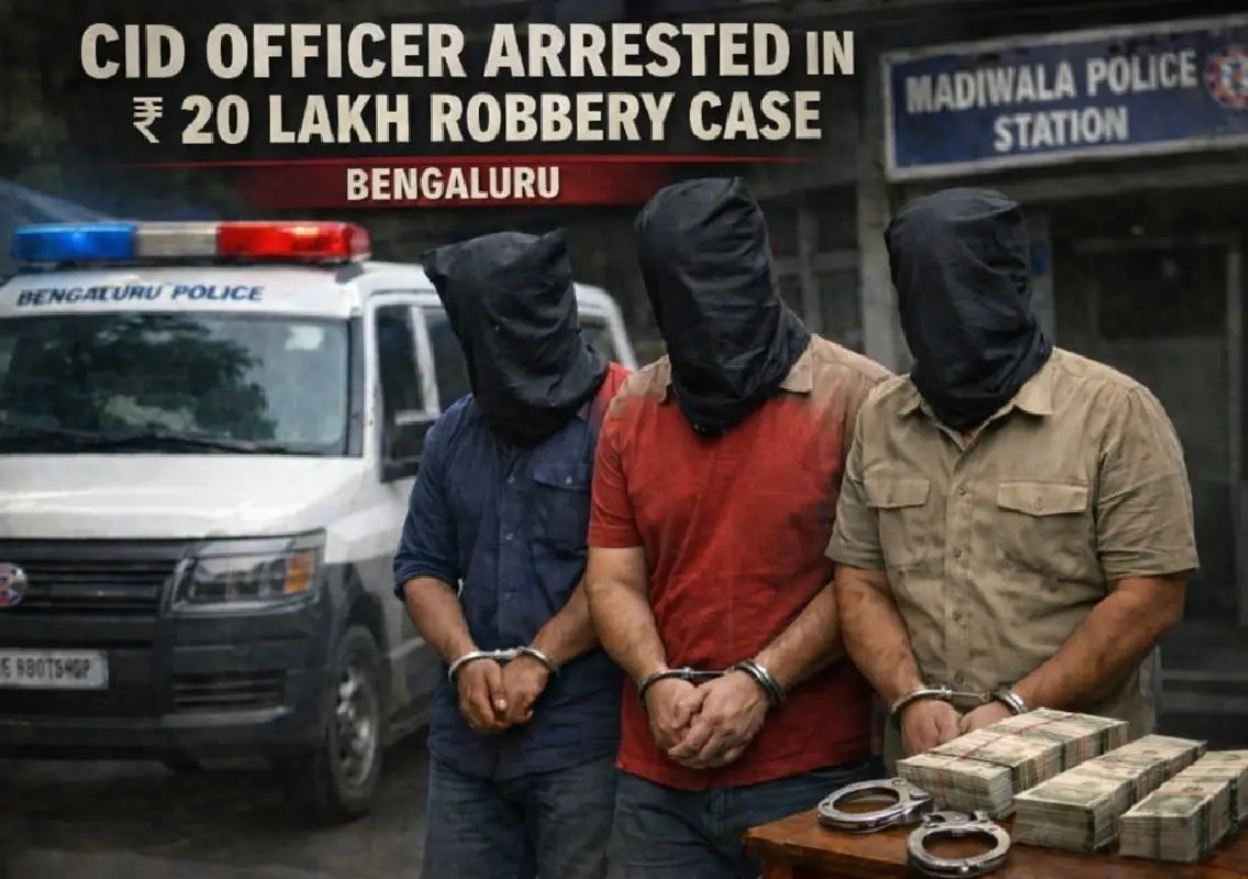 CID inspector among three accused in ₹20 lakh robbery case - News Karnataka