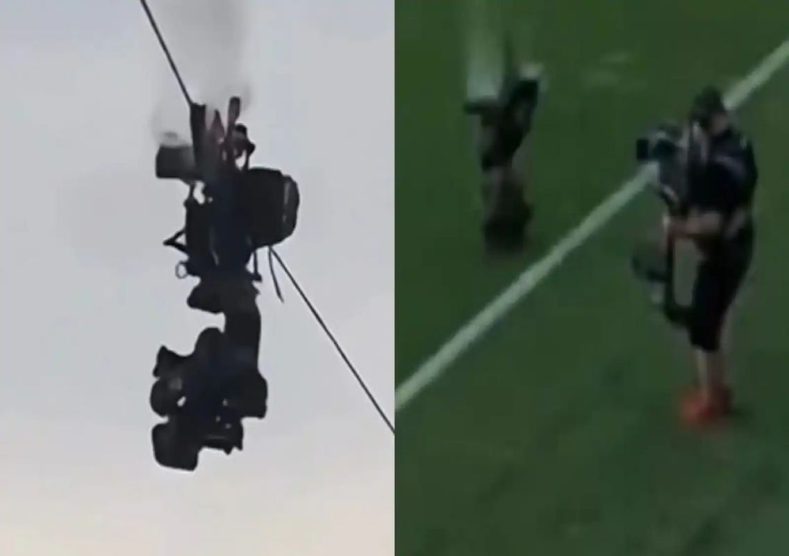 Spidercam crash sparks panic in Hungary vs Kazakhstan match - News Karnataka