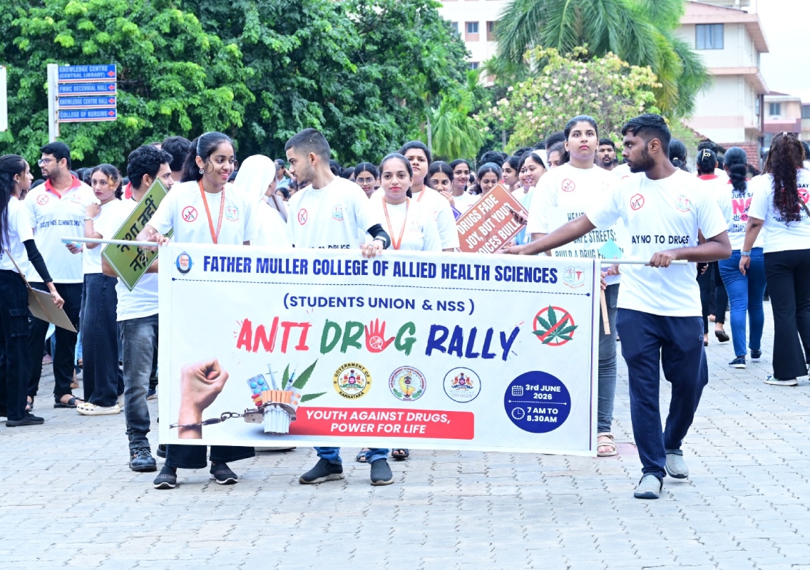 Father Muller institutions lead massive anti-drug walkathon in Mangaluru - News Karnataka