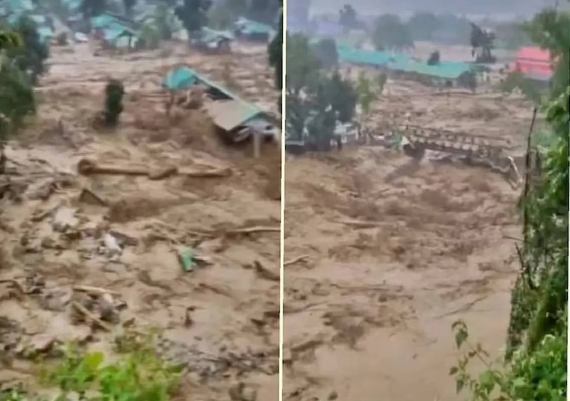 Flash floods hit Arunachal villages after intense three-hour downpour: WATCH - News Karnataka