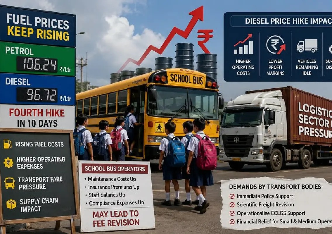 Fuel price hike may push up school transport fees - News Karnataka