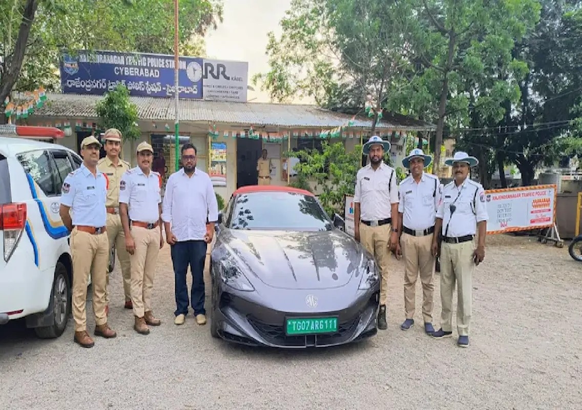 Hyderabad police book father over minor driving MG Cyberster: WATCH - News Karnataka