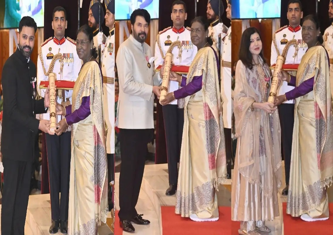 Mammootty, Rohit Sharma and Alka Yagnik receive Padma awards - News Karnataka