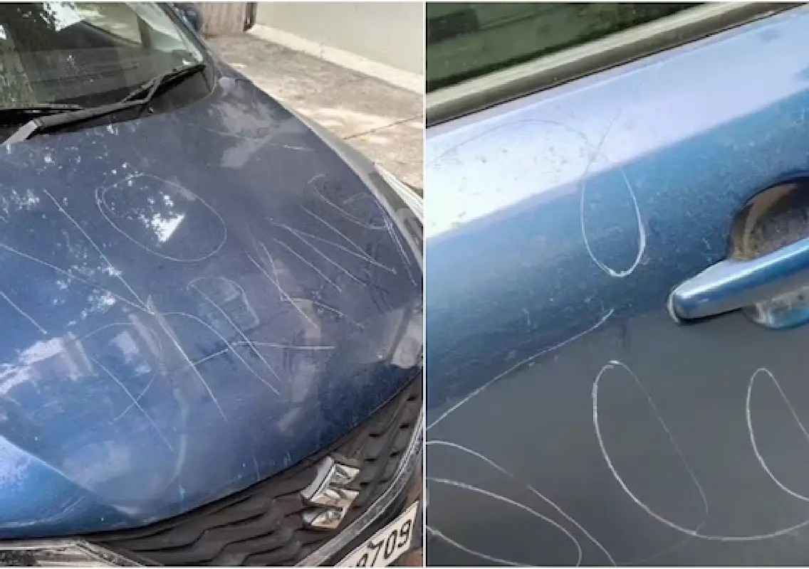 Man finds ‘No Parking’ scratched across car after overnight parking - News Karnataka