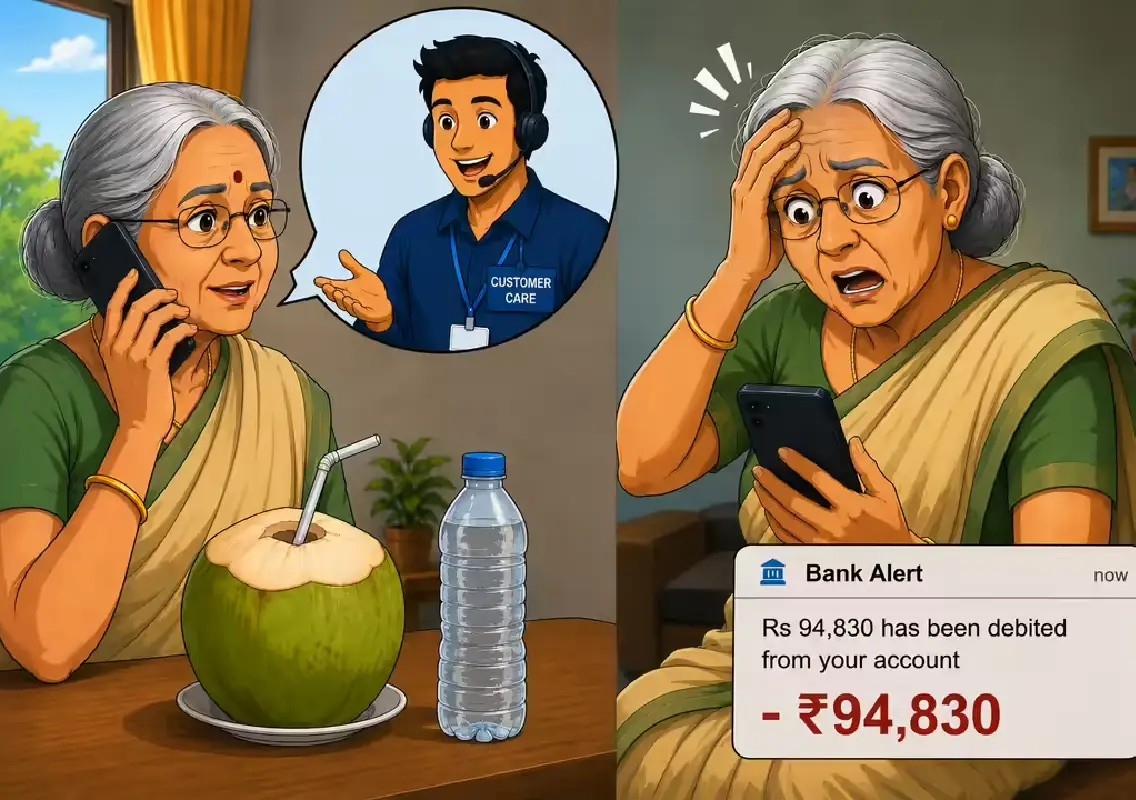 Missing coconut water bottle costs elderly woman Rs 95,000 - News Karnataka