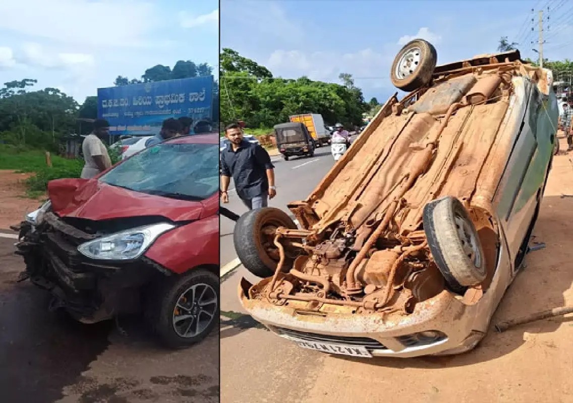 Motorcyclist injured in three-vehicle collision near Guruvayanakere - News Karnataka