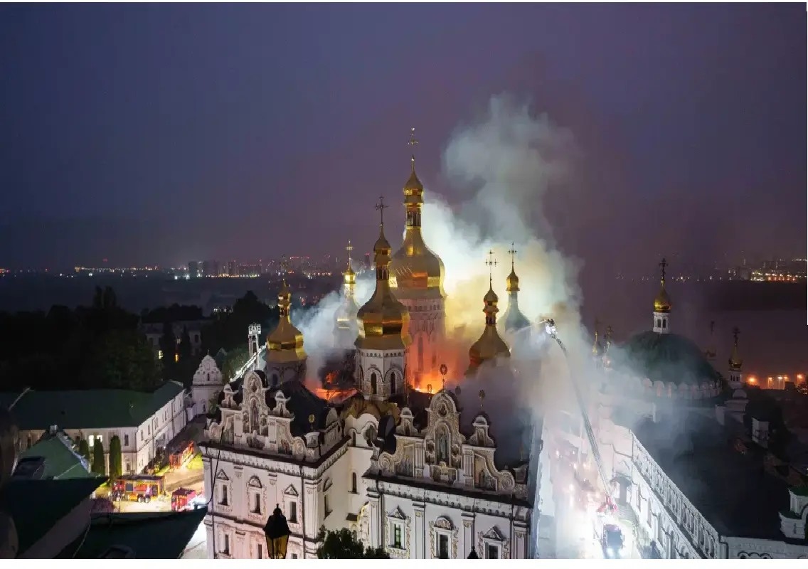 Nearly 1,000-year-old Kyiv cathedral damaged in Russian attack - News Karnataka