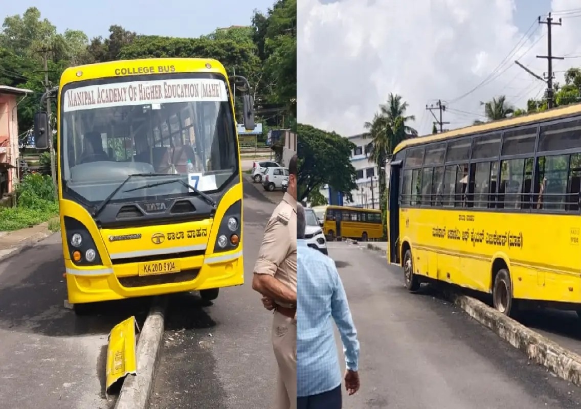 School bus driver averts tragedy despite suffering heart attack in Manipal - News Karnataka