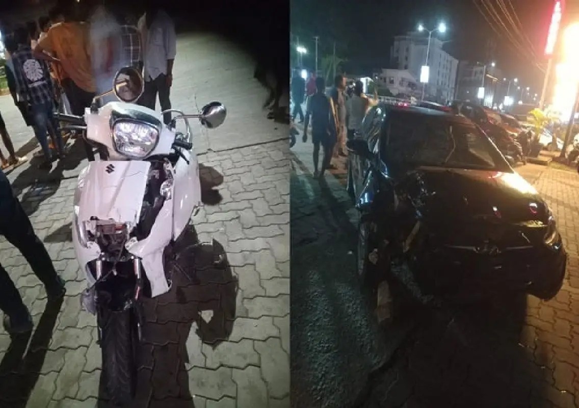 Scooter rider seriously injured in collision with car in Manipal - News Karnataka