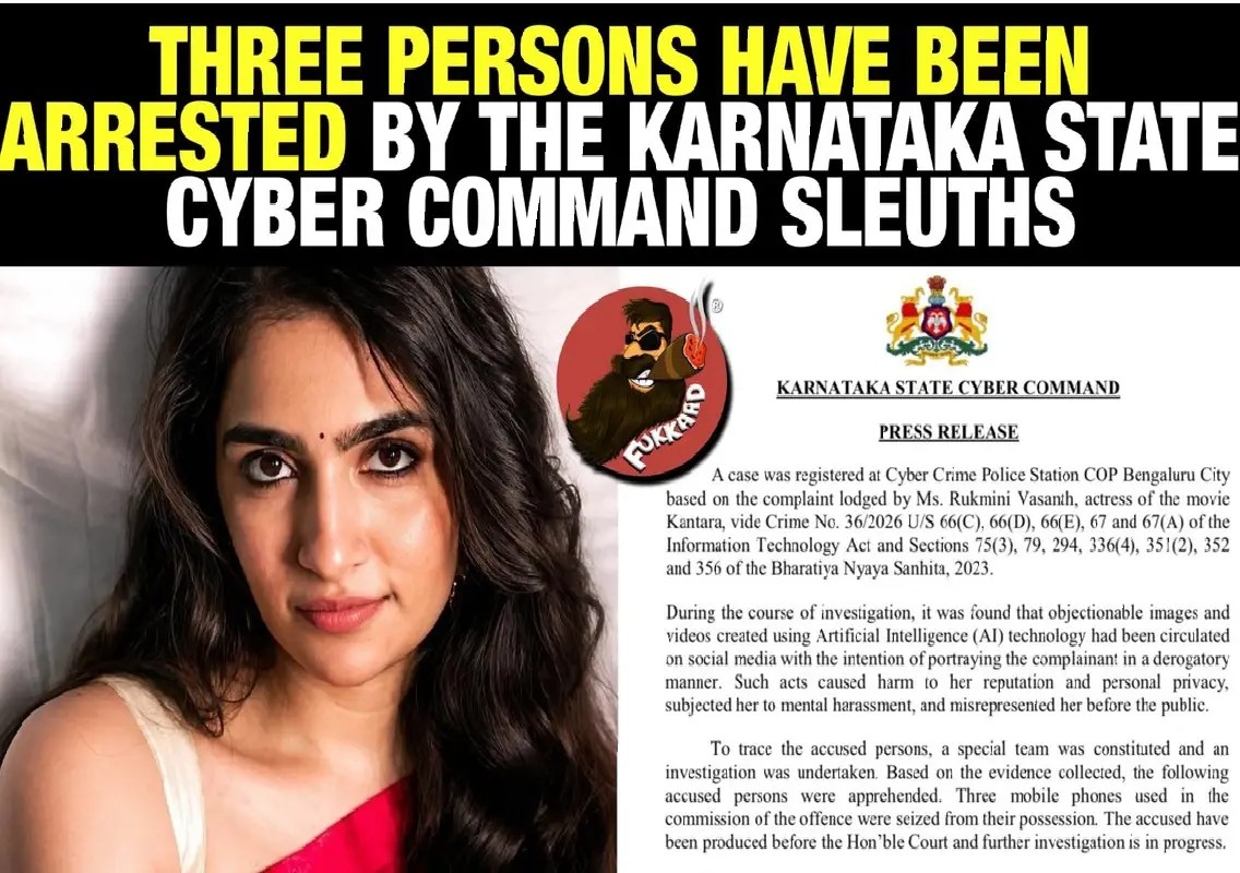 Three arrested for creating fake AI images of actress - News Karnataka