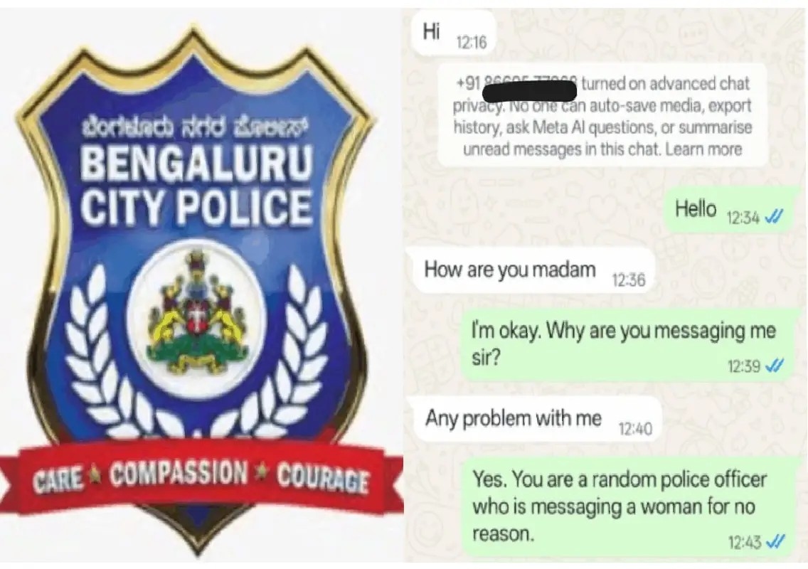 Woman questions police officer over unexpected WhatsApp message - News Karnataka