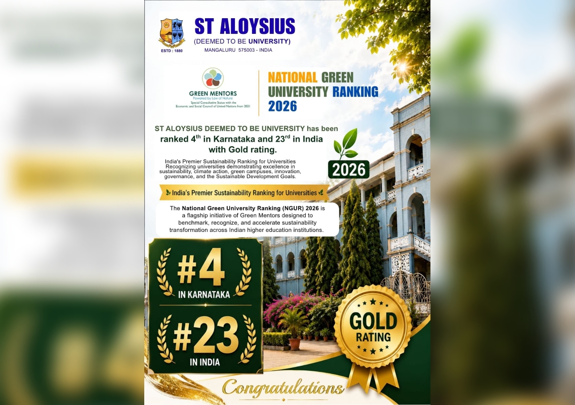 St Aloysius University Ranked Among India's Greenest Universities in NGUR 2026 - News Karnataka